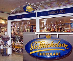 Sv. Michelsen chokolade lysskilt fra Fisketorvet i København